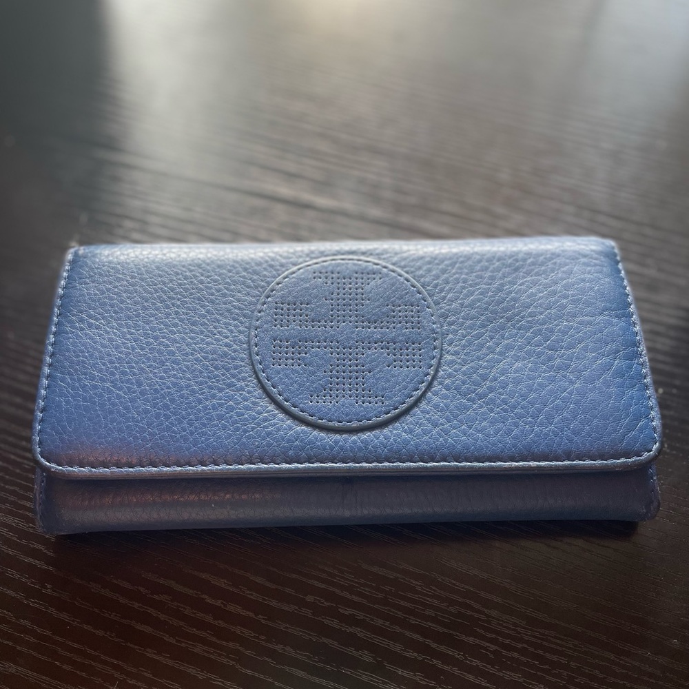 Navy Blue Large Tory Burch Wallet